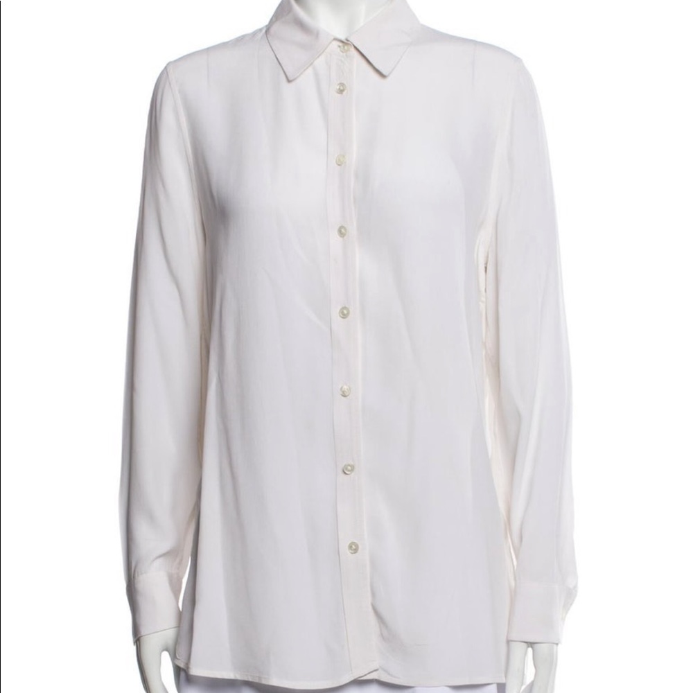 Equipment 100% Silk Blouse with Pleated Design